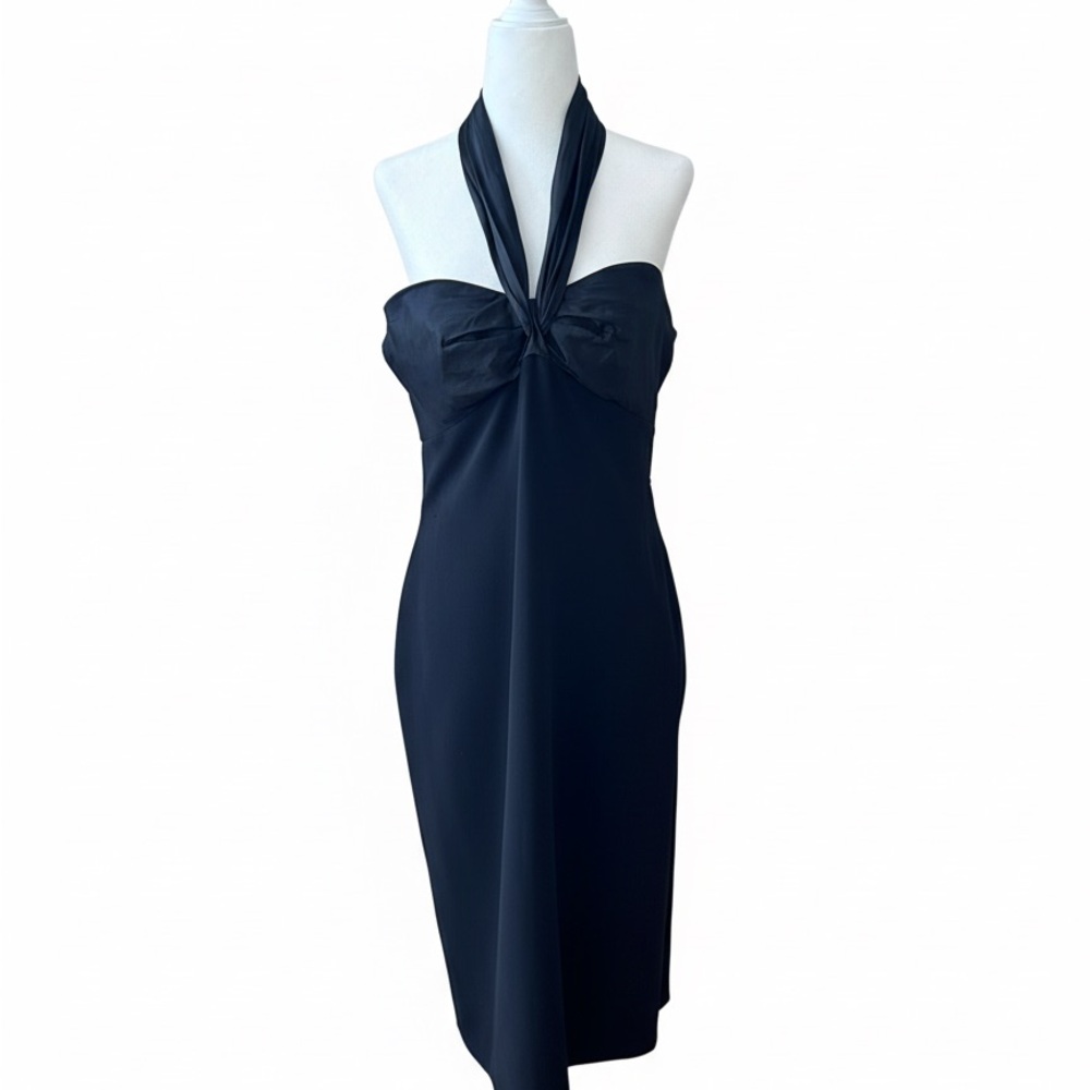 Moschino AEFFE-era convertible black fringe dress.
